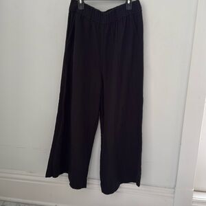 Laude the Label women’s black 100% cotton wide leg pants, lined. Size M - Medium